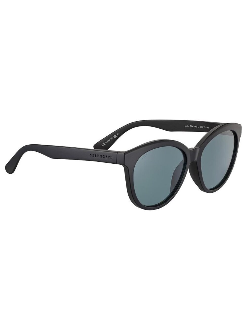 New Serengeti Unisex Sunglasses Black Rectangle Multicolor Lens Injected Frame